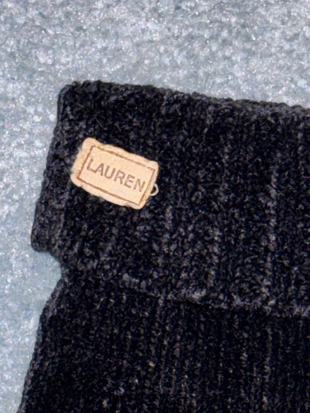 Lauren By Ralph Lauren Womens Rayon Acrylic Knit Gloves Black One Size